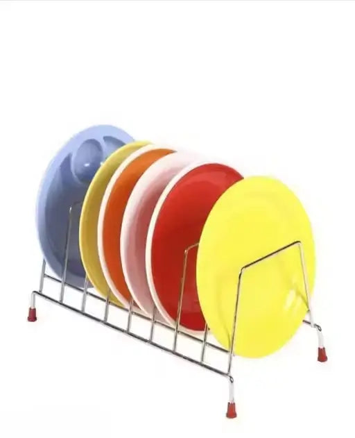 KitchenRack Stainless Steel Plate Stand – 7/8 Slot Dish Organizer