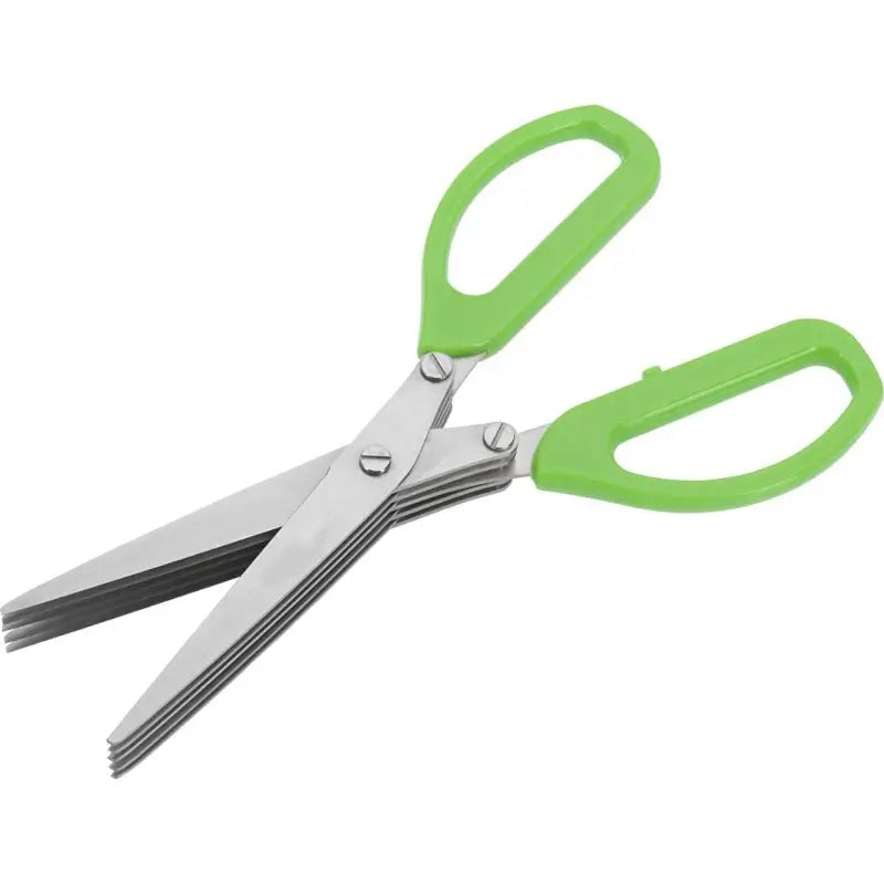 5-Blade Stainless Steel Herb Scissors | Multifunction Vegetable Cutter with Cleaning Comb | Kitchen & Office Shredding Tool
