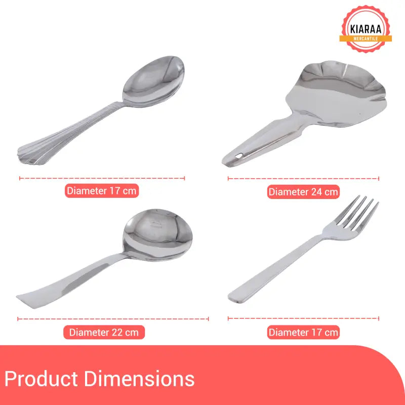 KIARAA Stainless Steel 61-Piece Dinner Set | Complete Dining & Serving Set for 6 | Premium Kitchen Utensil Collection