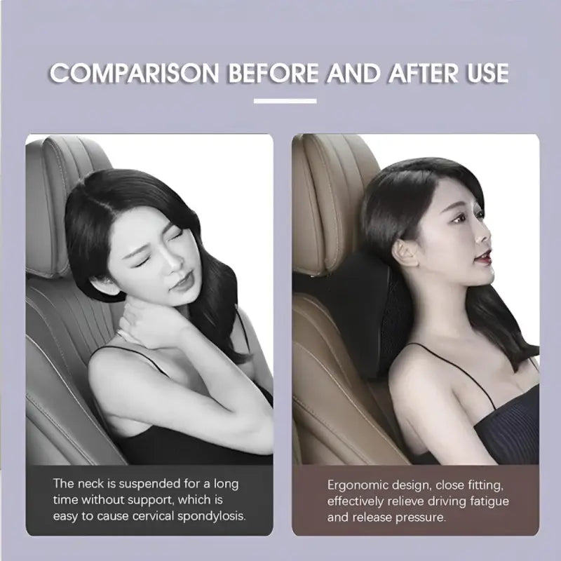 Memory Foam Car Headrest Neck Pillow | Ergonomic Cervical Support Cushion | Adjustable Strap | Breathable Washable Velvet Cover | Universal Fit