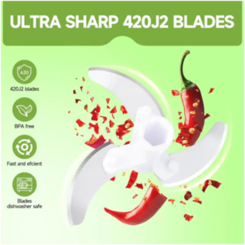 Manual Pull String Food Chopper | Dori Vegetable Cutter & Blender | Stainless Steel Blade Chopper for Fruits, Nuts & Onions | BPA-Free Kitchen Tool