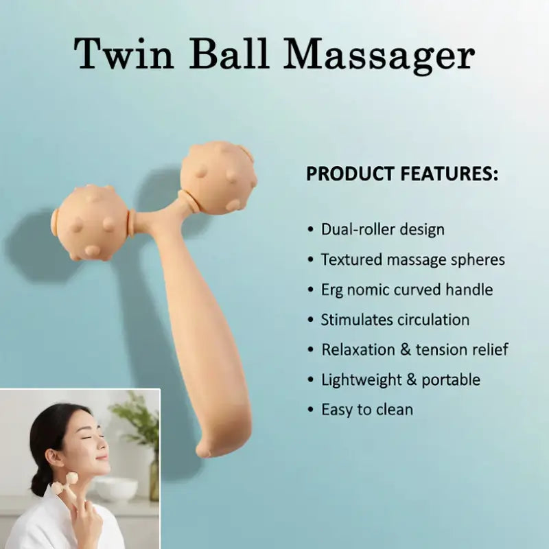 Dual Ball Facial & Body Massage Roller | Skin Toning & Lifting Tool | Anti-Puffiness & Muscle Relaxation Massager (1 Pc)