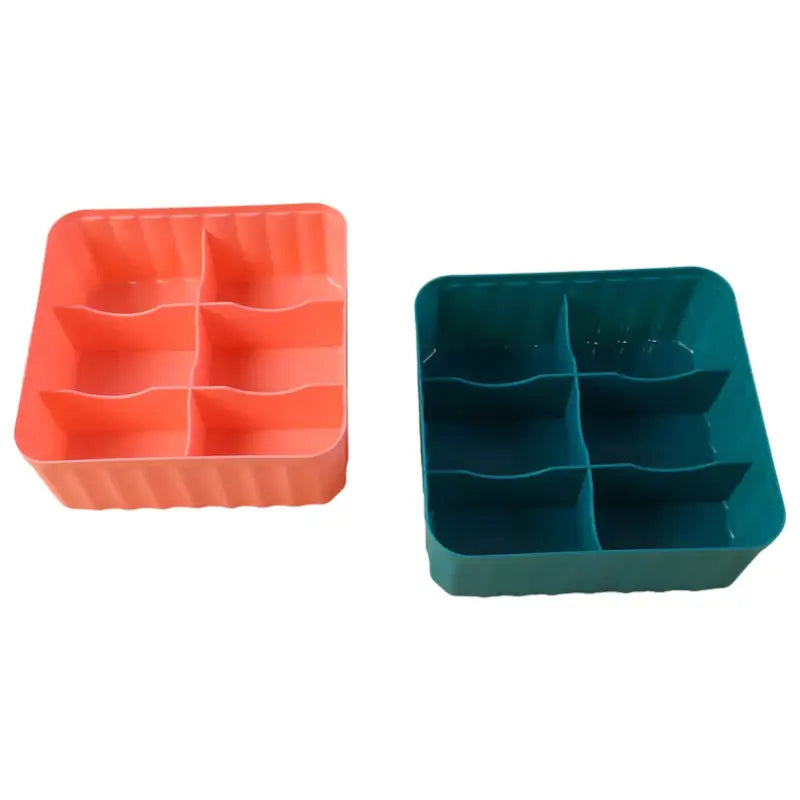 Square Organizer with 6 Compartments | Multi-Purpose Storage Box for Socks, Cosmetics & Accessories