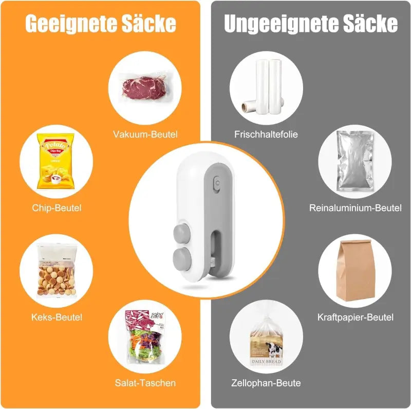 Portable Mini Bag Sealing Machine | 2-in-1 Heat Sealer with Cutter | USB Rechargeable Handheld Packet Sealer | Food Storage & Snack Fresh Keeper