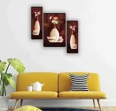 Decorative MDF Wood Wall Paintings Set | 12×18 Inch Modern Wall Art | Ready-to-Hang Home Décor for Living Room, Bedroom & Office (Pack of 2)
