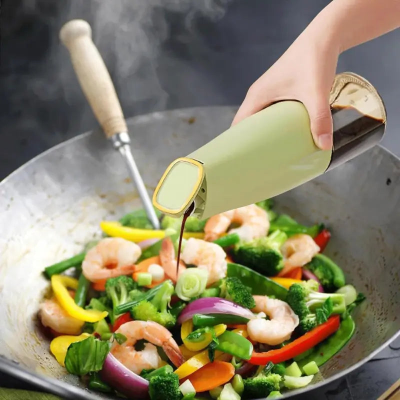 500ml Cooking Oil Dispenser Bottle | Automatic Gravity Lid Oil Pourer | Leakproof Kitchen Oil Container