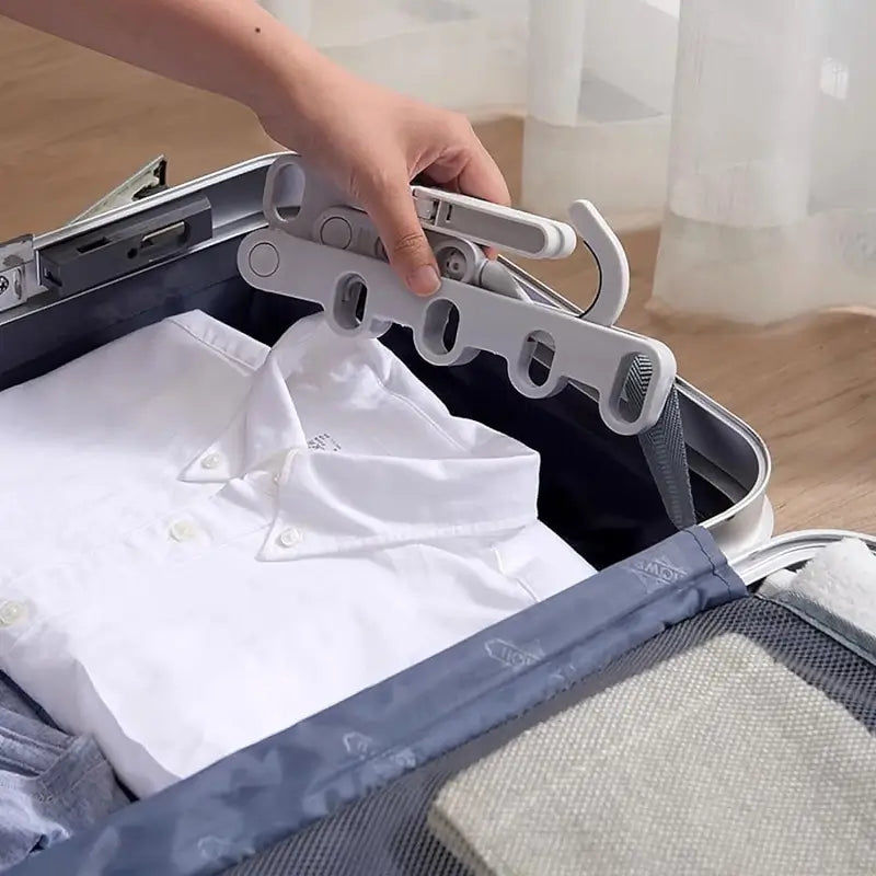 5-Hole Foldable Clothes Hanger | Space-Saving Travel & Indoor Drying Hanger for Shirts, Towels & Clothes