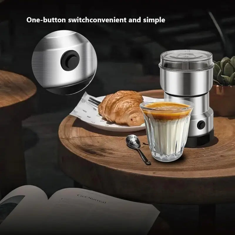 Multifunction Electric Coffee & Spice Grinder | Mini Stainless Steel Masala Grinder for Coffee Beans, Nuts & Grains
