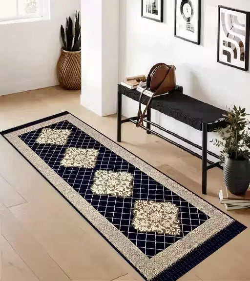 FloraLuxe Polyester Bed Runner – Floral Design (27×72 Inches)