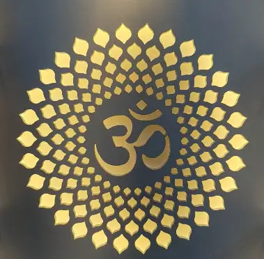 Walltech Mandala Om Golden Acrylic 3D Mirror Wall Sticker (45 cm) | Decorative Spiritual Wall Art | Easy Peel & Stick Home Décor