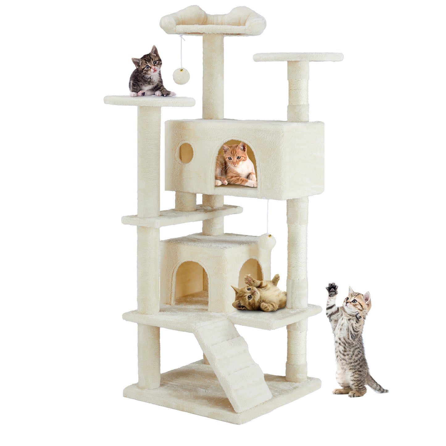 Multi-Functional Cat Treehouse & Cat Climbing Frame – Play, Scratch & Lounge