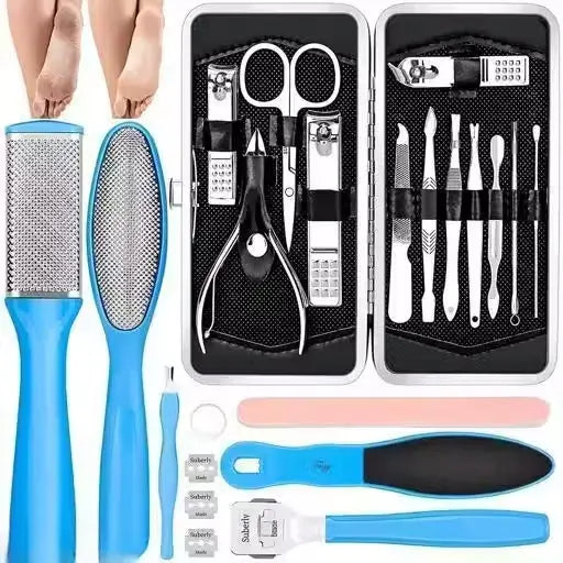 23-in-1 Professional Manicure & Pedicure Kit | Stainless Steel Nail Care & Foot Grooming Set | Portable Salon Tool Kit for Men & Women