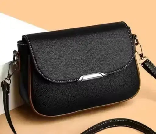 Women’s PU Leather Sling Bag | Compact Crossbody Shoulder Bag | Dual Compartment Everyday Handbag | Stylish & Lightweight