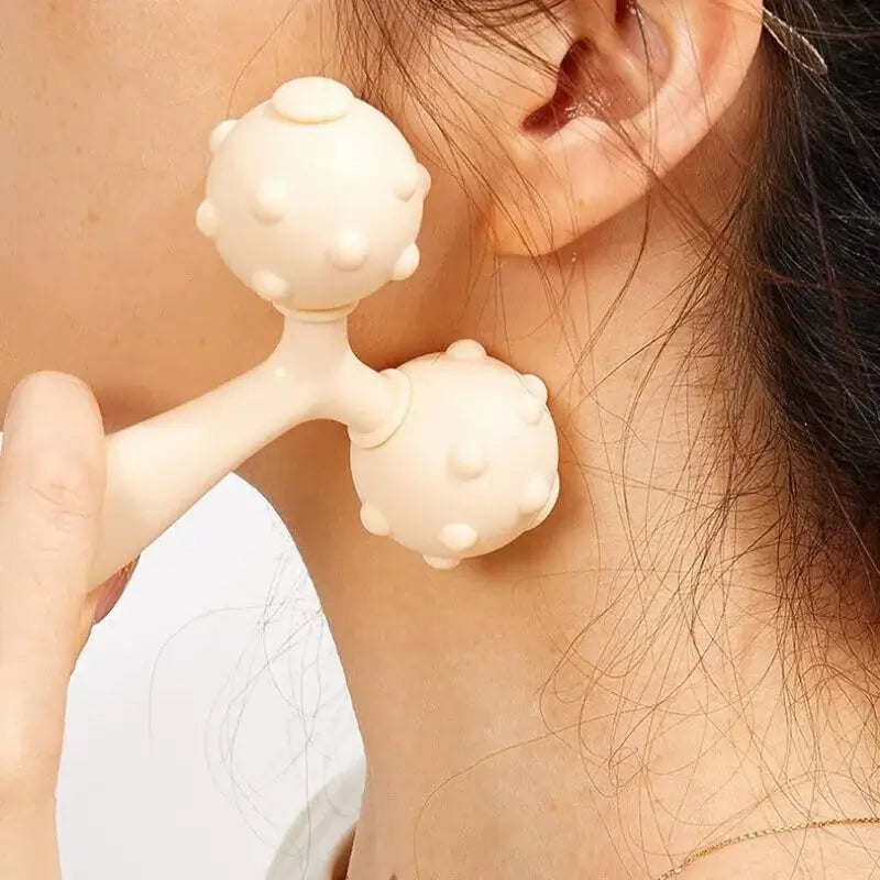 Dual Ball Facial & Body Massage Roller | Skin Toning & Lifting Tool | Anti-Puffiness & Muscle Relaxation Massager (1 Pc)