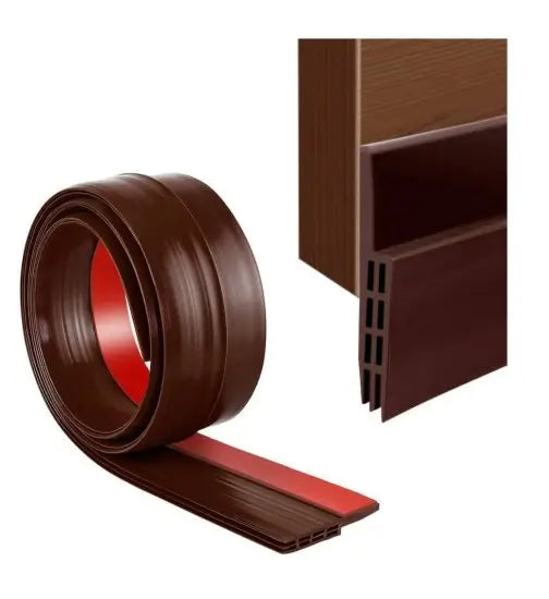 Self-Adhesive Silicone Door Bottom Sealing Strip | Dust, Noise & Insect Blocker Door Guard | Gap Filler Strip (Brown)