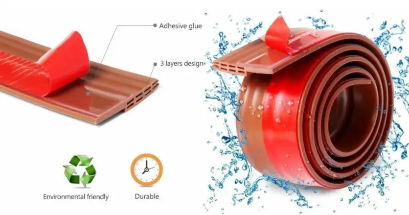 Self-Adhesive Silicone Door Bottom Sealing Strip | Dust, Noise & Insect Blocker Door Guard | Gap Filler Strip (Brown)
