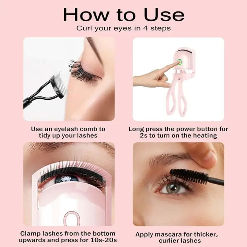 LashLift Pro Electric Heated Eyelash Curler – Long-Lasting Curl (1 Pc)