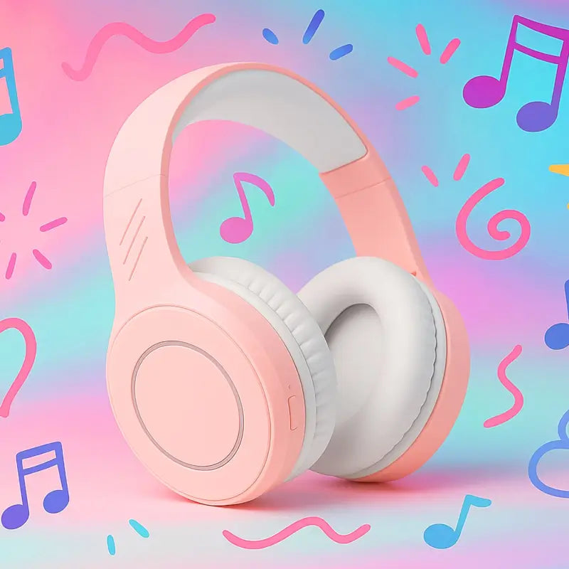 ZW-053 Wireless Over-Ear Bluetooth Headphones | Foldable Stereo Headset with Mic | Soft Cushioned Earmuffs | Noise Isolation | Stylish Pastel Design