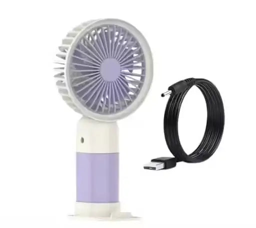 USB Rechargeable Handheld Fan | Portable Mini Fan with Stand | 3-Blade Cooling Fan | Compact Travel Fan