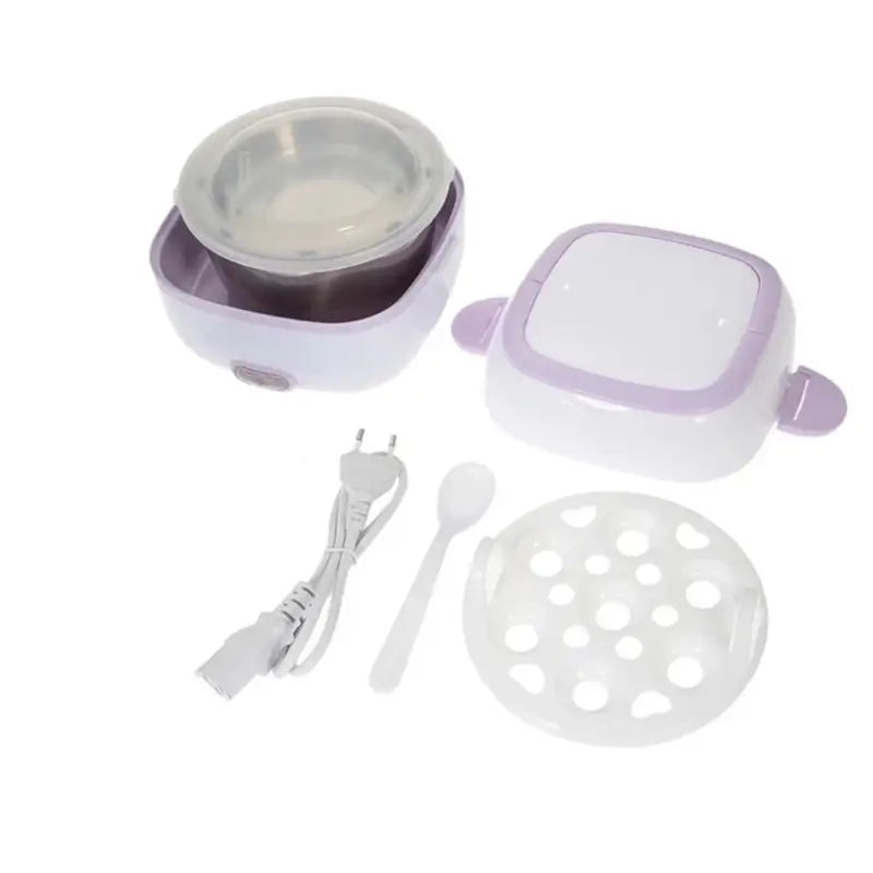 Electric Lunch Box | Portable Food Warmer with Stainless Steel Compartments | Heated Tiffin Box for Office, Travel & Home