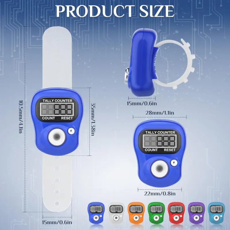 Mini Digital Finger Tally Counter Ring | Portable Electronic Counting Machine | LCD Display | Adjustable Finger Band | Multicolor