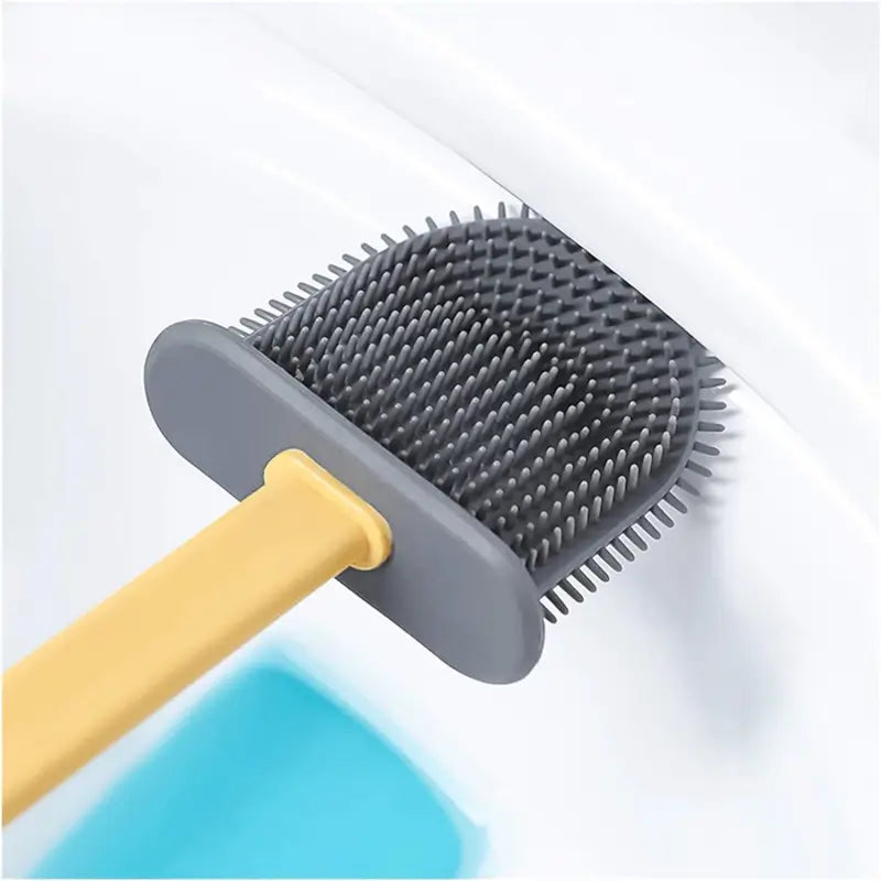 FlexClean Silicone Toilet Brush – Quick Dry Bathroom Cleaning Brush with Holder