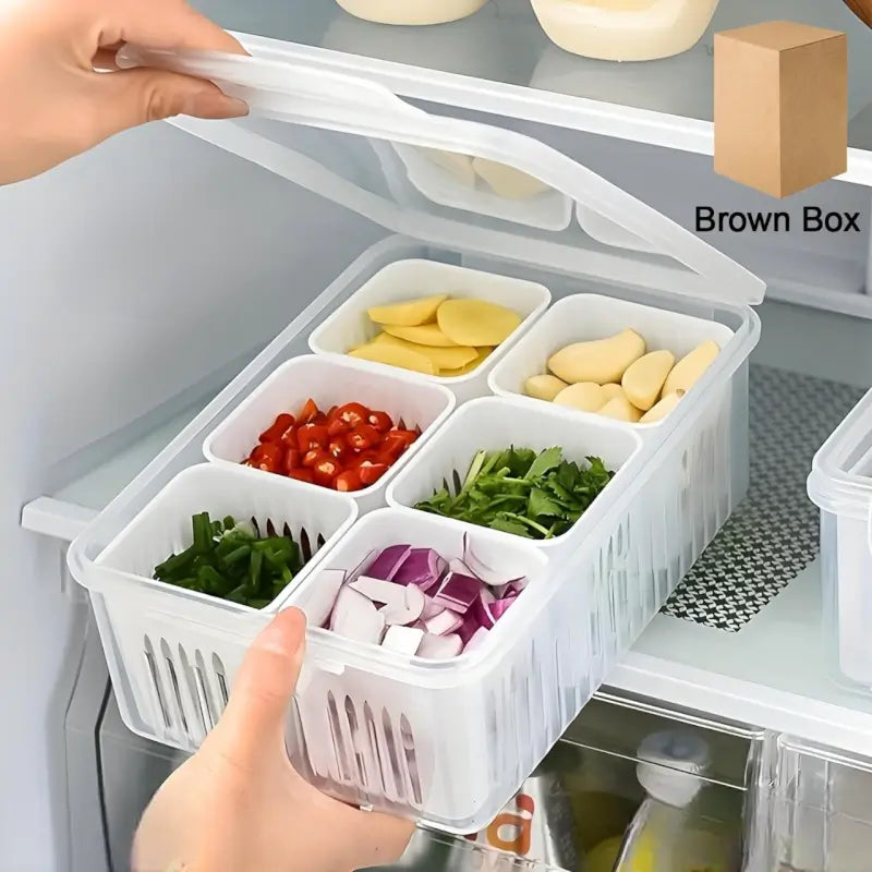 FreshKeep Fridge Storage Box – Draining Vegetable & Food Organizer