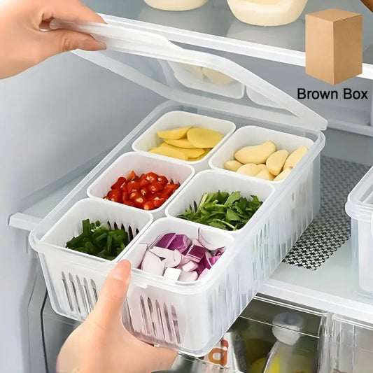 FreshKeep Fridge Storage Box – Draining Vegetable & Food Organizer