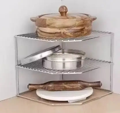 CornerMax Stainless Steel Kitchen Corner Shelf Rack