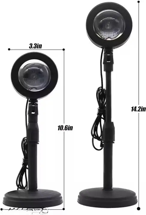 Sunset Lamp Projector | 16 Color LED Night Light with Remote Control | 360° Rotating Ambient Projection Lamp