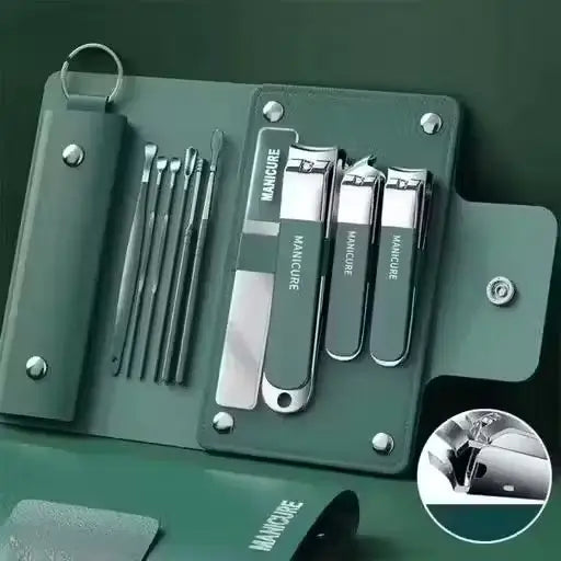 10-in-1 Stainless Steel Nail Clipper & Ear Cleaner Set | Portable Grooming Kit | Ergonomic Design | Travel-Friendly Personal Care Tools