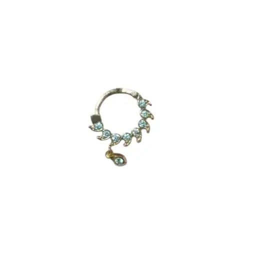 Shimmering Chunky Nosepins | Gold-Plated Alloy Nose Pin with CZ Stones | Stylish Bridal & Party Wear Nose Jewellery