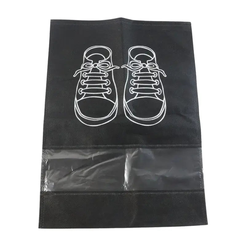 Portable Non-Woven Travel Shoe Storage Bag with Transparent Window (1 Pc)