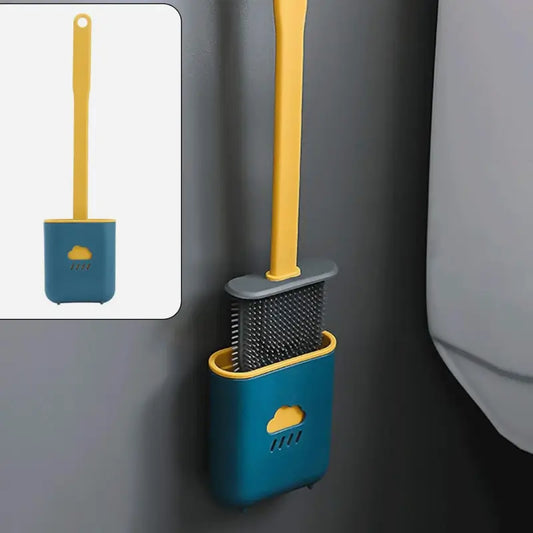 FlexClean Silicone Toilet Brush – Quick Dry Bathroom Cleaning Brush with Holder