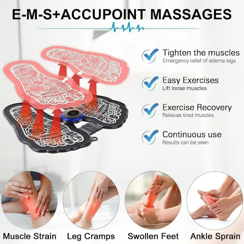 NeuroRelax EMS Foot Massager Mat – Bioelectric Muscle Stimulation Pad