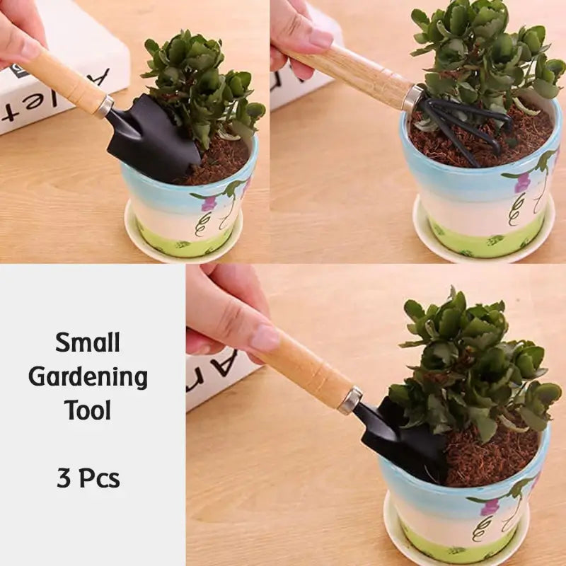 3-Piece Small Garden Tool Set Hand Cultivator, Trowel & Fork