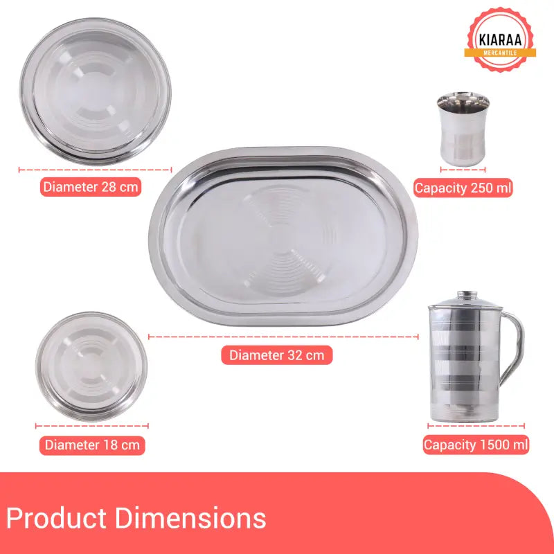 KIARAA Stainless Steel 61-Piece Dinner Set | Complete Dining & Serving Set for 6 | Premium Kitchen Utensil Collection