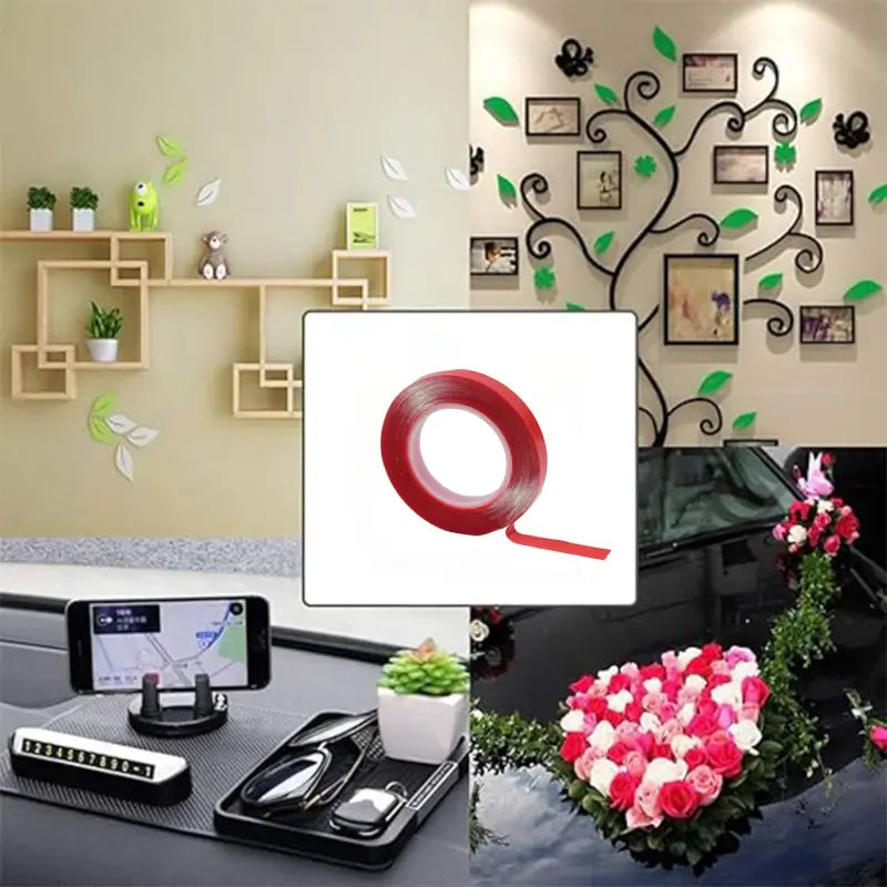 UltraHold Heavy Duty Double-Sided Mounting Tape – Transparent Acrylic Foam Adhesive Roll