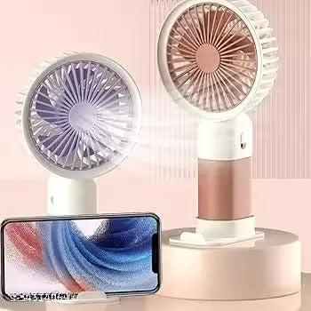 USB Rechargeable Handheld Fan | Portable Mini Fan with Stand | 3-Blade Cooling Fan | Compact Travel Fan