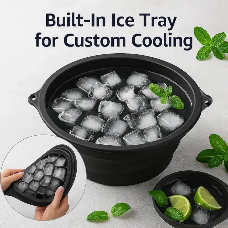 Silicone Ice Facial Bowl with Built-In Ice Tray | Foldable Facial Ice Bath Bowl for Skin Care (1 Pc)