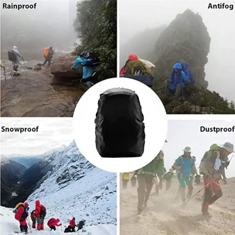 RainShield Pro Backpack Cover – Waterproof & Dustproof Nylon Rain Cover (Adjustable)