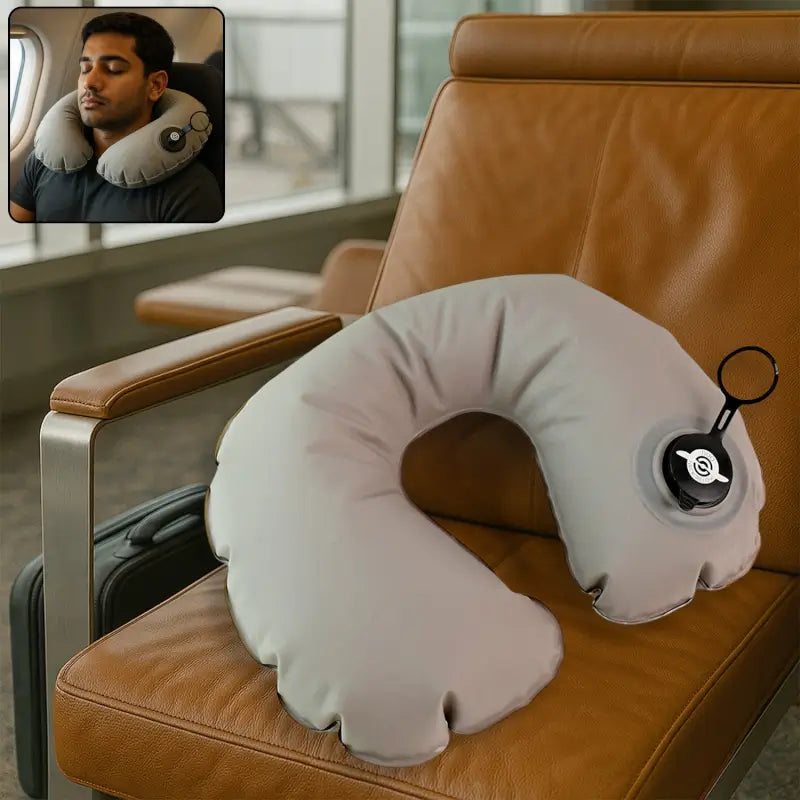 AirComfort Inflatable Travel Neck Pillow – Adjustable Air Support Cushion