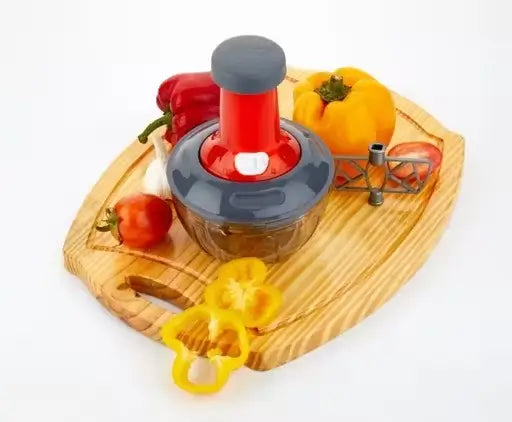 ChefEase Manual Push Food Chopper – Large Stainless Steel Vegetable Cutter