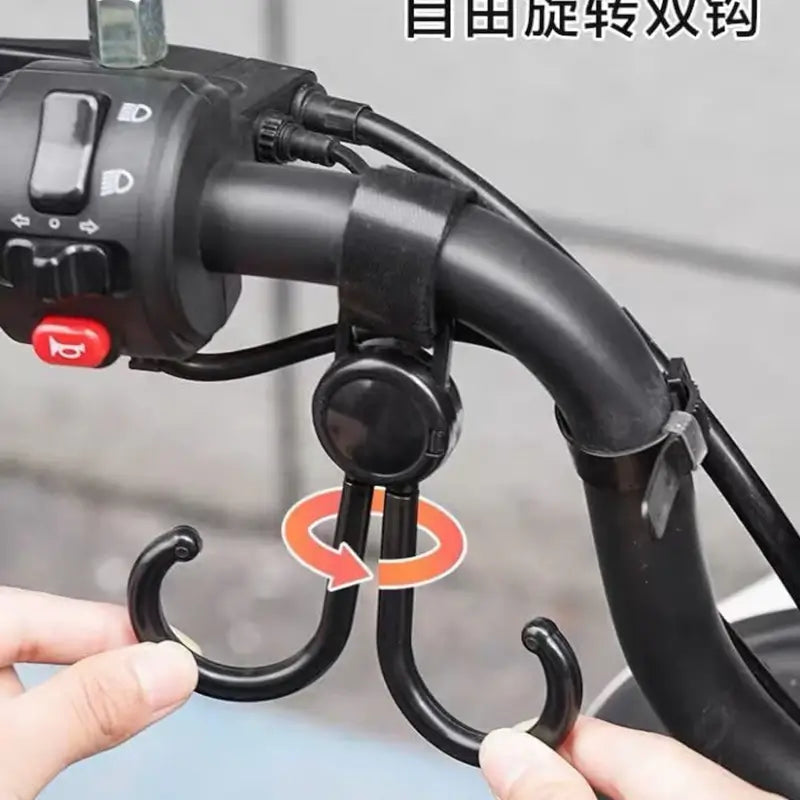 360° Rotating Multi-Purpose Stroller Hook | Heavy-Duty Bag Holder with Velcro Strap | Universal Hook for Stroller, Wheelchair, Bicycle & Shopping Trolley (1 Pc)